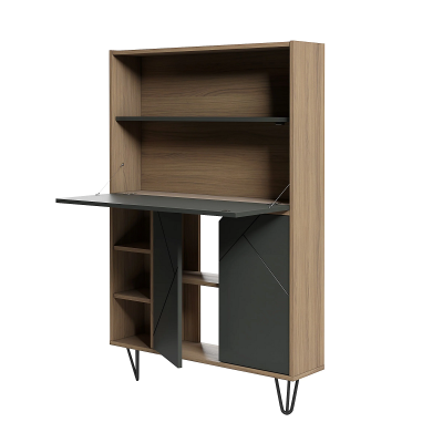 Bookcase Desk 611057 (Nutmeg/Grey)